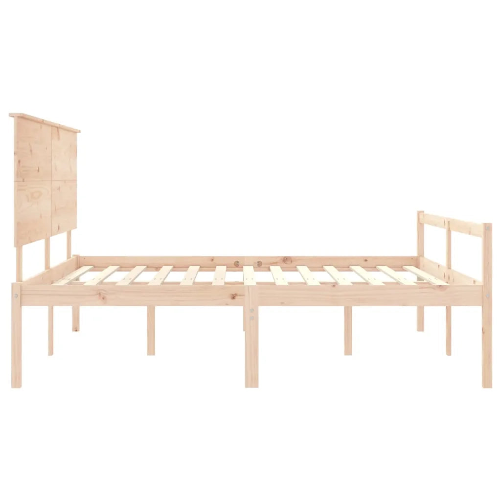Letto per Anziani con Testiera-Struttura Letto per Anziani 200x200 cm in Legno Massello 588610