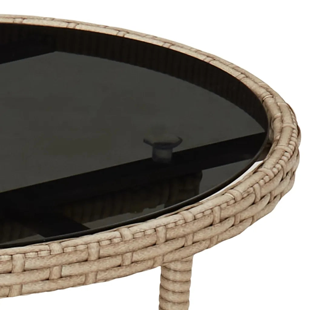 Set da BistrÃ² da Giardino 3 pz con Cuscini Beige in Polyrattan