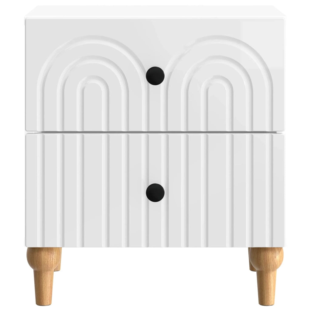 Armadio da Notte 2 pcs Bianco Lucido 43 x 34,5 x 48 cm 894074