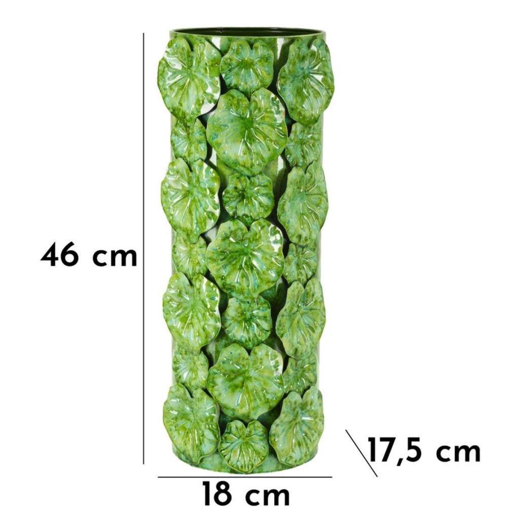 Vaso Decorativo VKH850, Bianco, Metallo, 18x17,5x46 cm