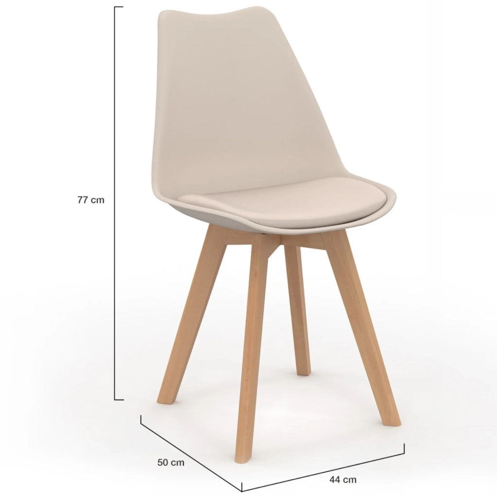 IDMarket - Lote de 6 sillas de comedor escandinavas SARA beige