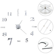 Orologio da Parete 3D in Stile Moderno 100cm XXL Argento CFW5321746