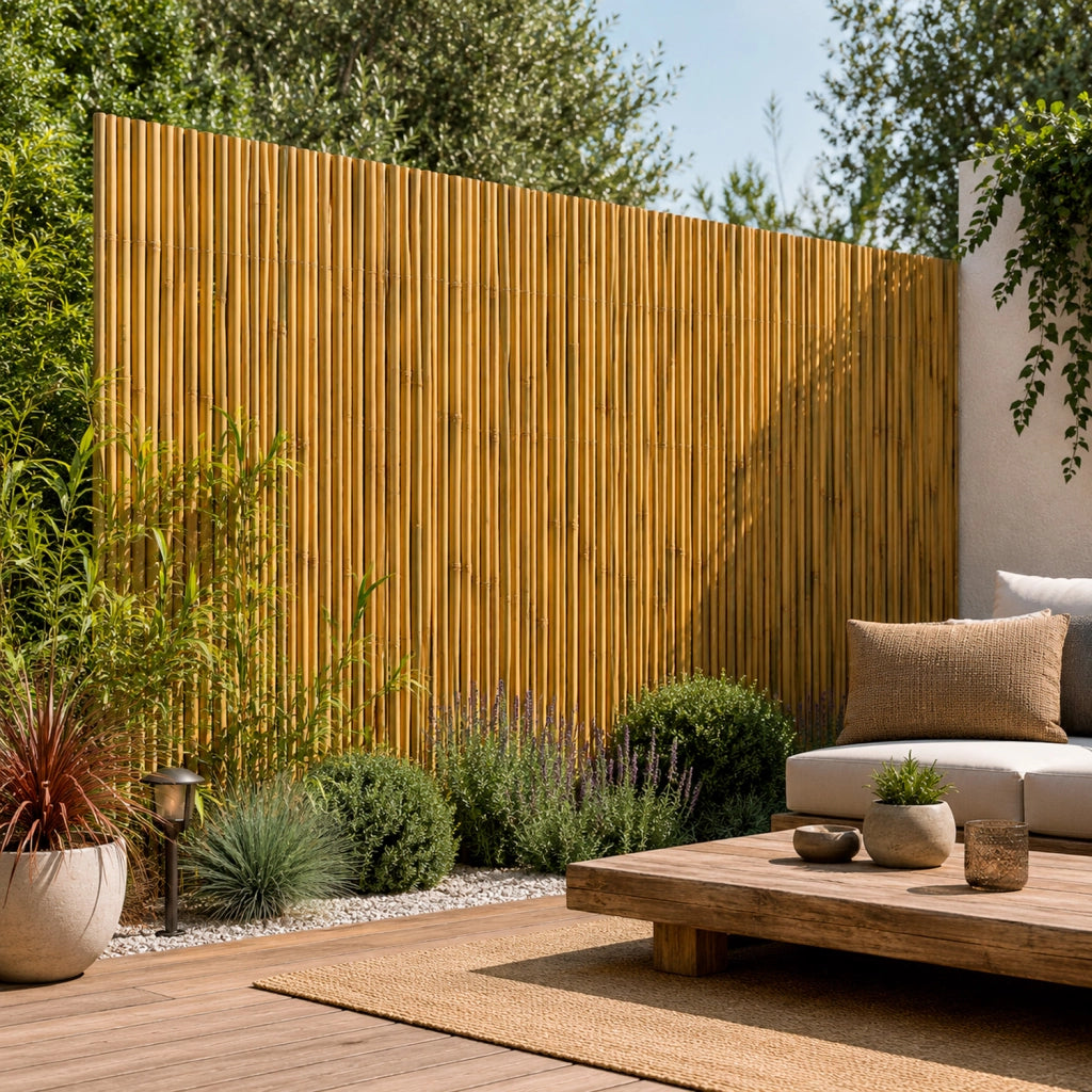 Arella In Bambù Naturale Per Recinzioni E Coperture Esterno Schermo Privacy Stuoia In Canna Bamboo Ombreggiante Giardino Balcone 2 x 3 M