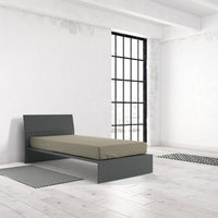 Lenzuolo Sotto con Angoli ed Elastico Tinta Unita Tortora 1 Piazza e Mezzo