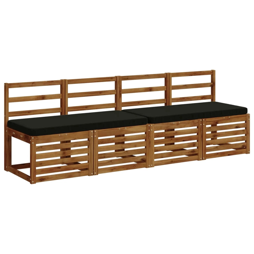 Cuscini per Panchina a 2 Pezzi VUGHT 2 pz 100% Poliestere Nero 951779