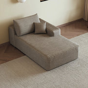DIVANO LETTO Chaise longue reversibile in tessuto Camel