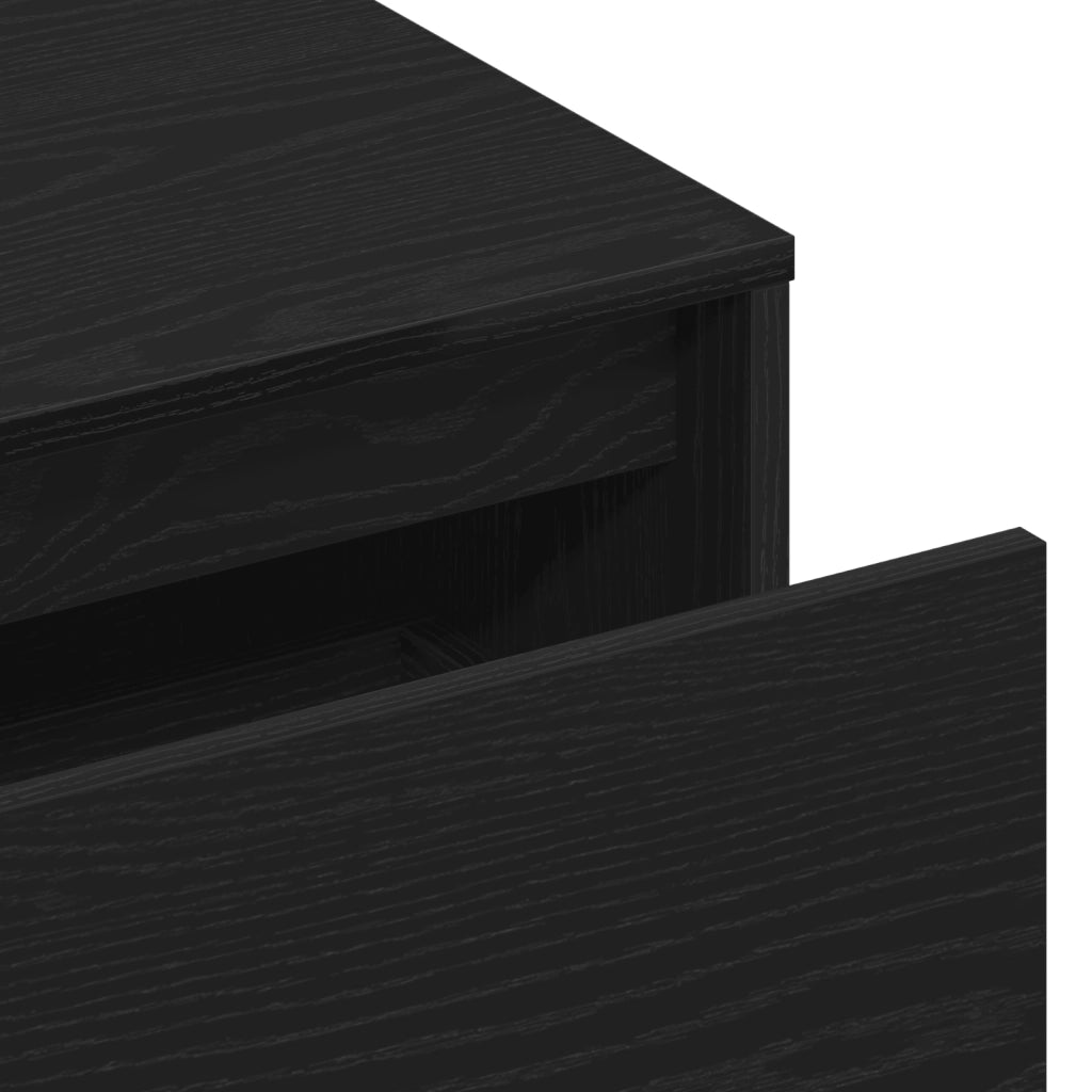 Panchina Hall  nera in rovere 80x40x45 cm in legno ingegnerizzato