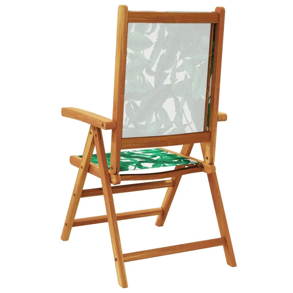 vidaXL Sedie Giardino Reclinabili 4 pz Verdi Tessuto e Legno Massello