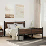 Giroletto senza Materaso in Metallo Rovere Marrone 137x190 cm