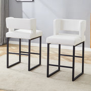 Sedia da Pranzo Nordic Set 2 Pezzi ¨C Xylo ¨C Bianco, Gambe in Metallo Nero, Design Moderno