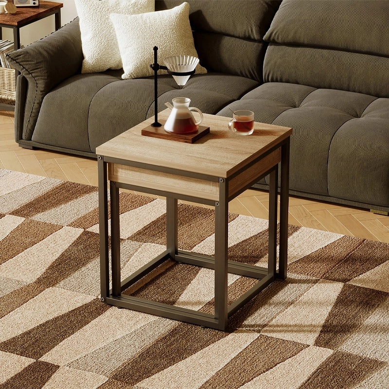 Set di tavolini da caffè 2 in 1 in stile loft industriale - Marrone chiaro
