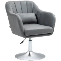 Sedia per Scrivania Girevole con Altezza Regolabile Cuscino Lombare, Tessuto Tecnico, Grigio