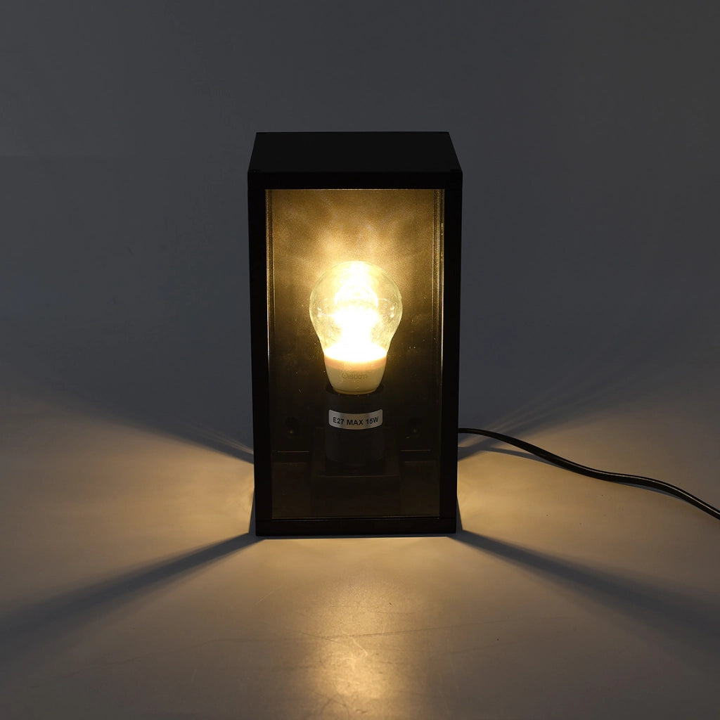 LAMPADA DA PARETE IP44 PER INTERNI ED ESTERNO IN ALLUMINIO NERO CON ATTACCO E27 - IDEALE PER GIARDINI INGRESSI E VERANDE