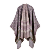 Nuovo scialle da donna in cashmere a righe con stelle, extra lungo e spesso, scialle multiuso.