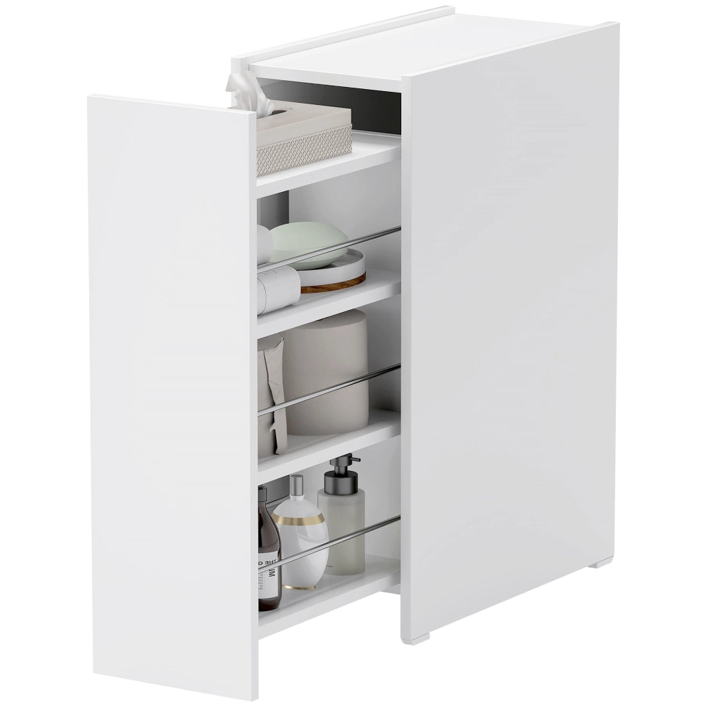 Mobile Bagno Stretto con Cassetto Profondo ¨C Zephmum ¨C Legno Bianco 60x30x