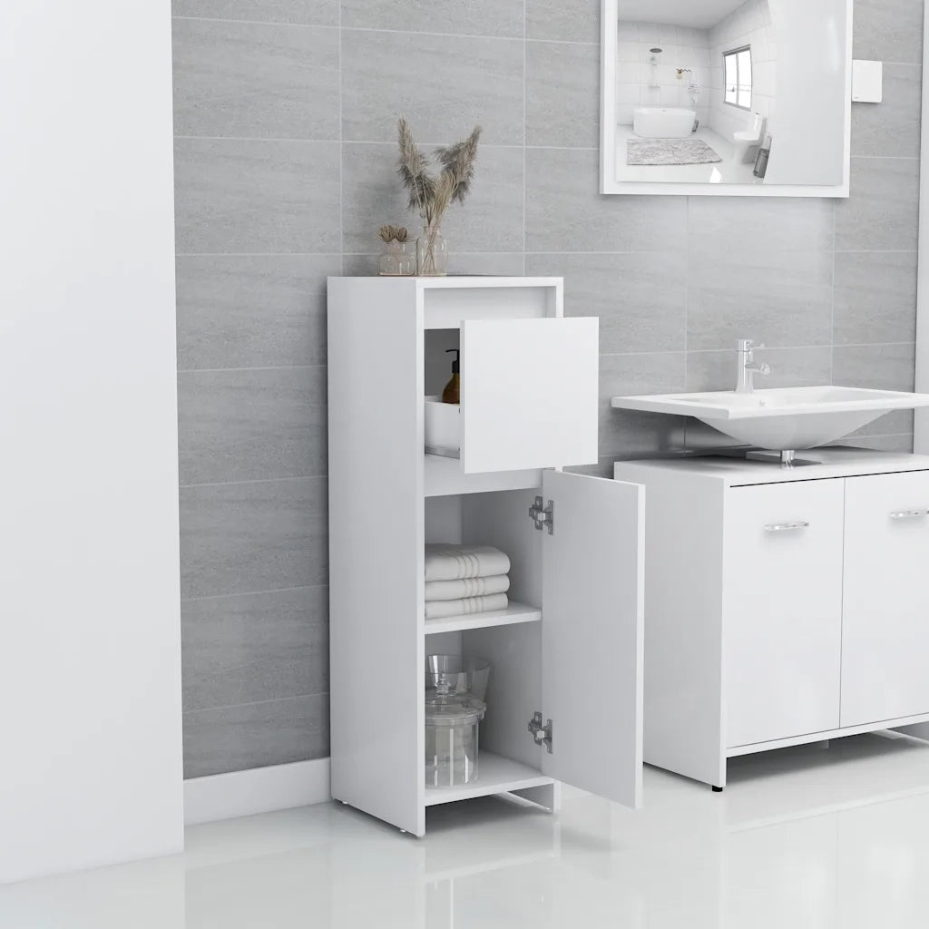 Armadio da Bagno | Mobile da Bagno Bianco 30x30x95 cm in Legno Multistrato