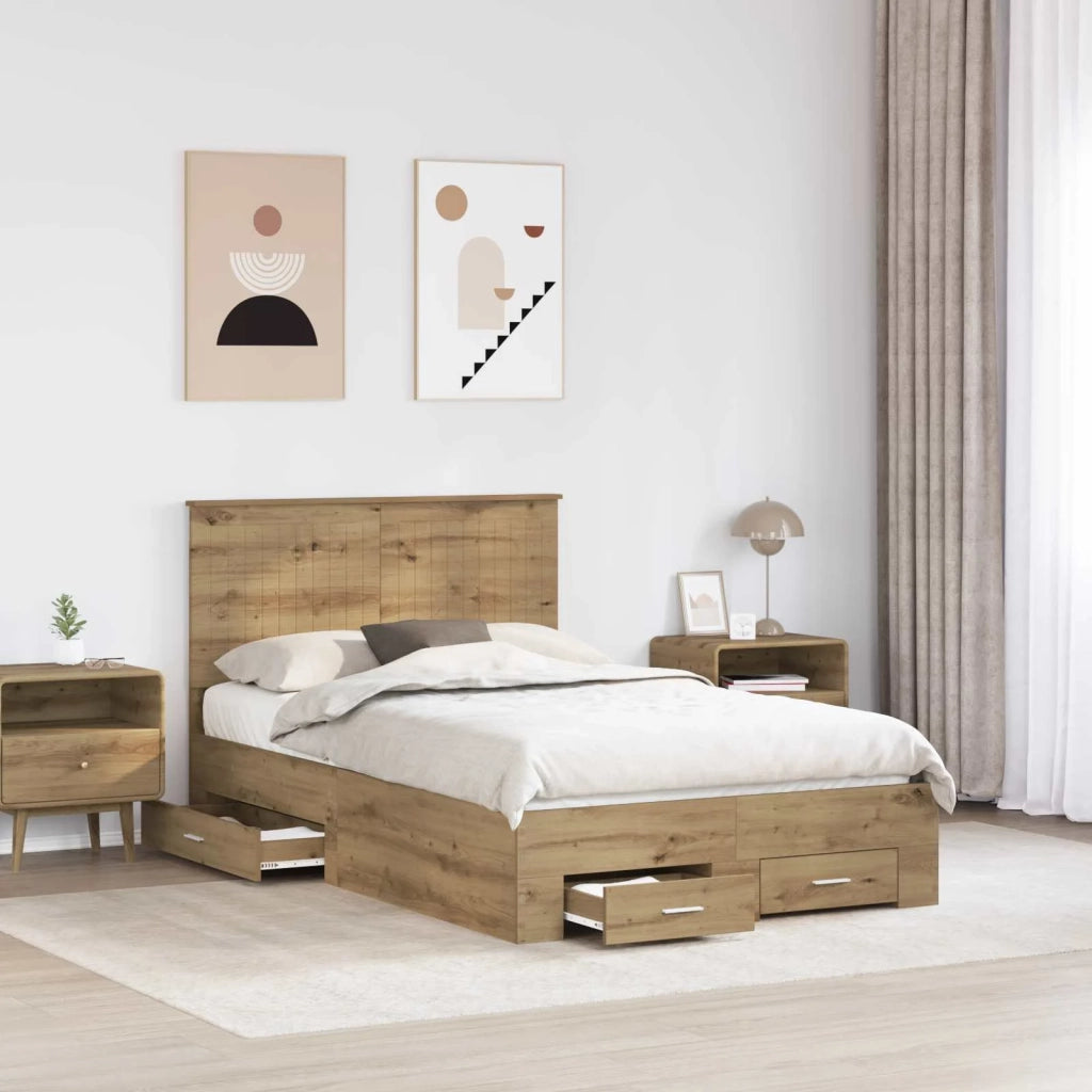 Struttura del letto Rovere artigianale 120 x 190 cm