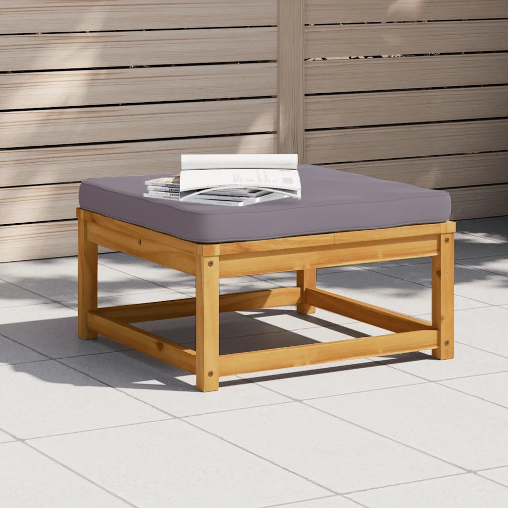 Poggiapiedi da Giardino con Cuscini in Legno Massello di Acaciacod mxl 92350