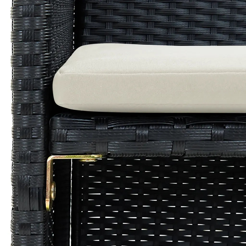 Divano da Giardino a 2 Posti con Cuscini in Polyrattan Nero cod mxl 67781