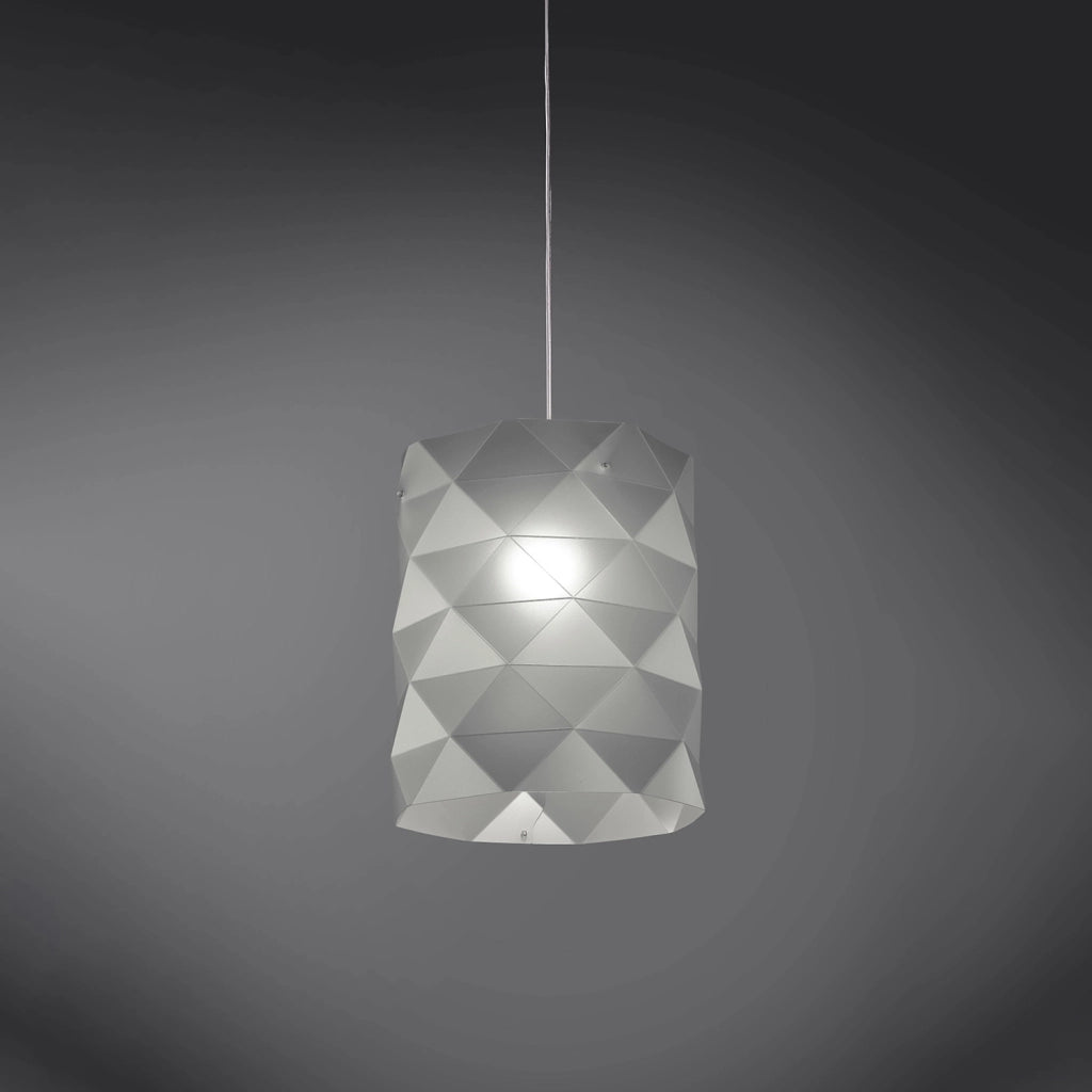 Sospensione Moderna Prisma Polilux ® Argento E Metallo Cromo 1 Luce E27 D27Cm