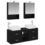 Set di mobili per il bagno 5 pcs Rovere Nero 3406760