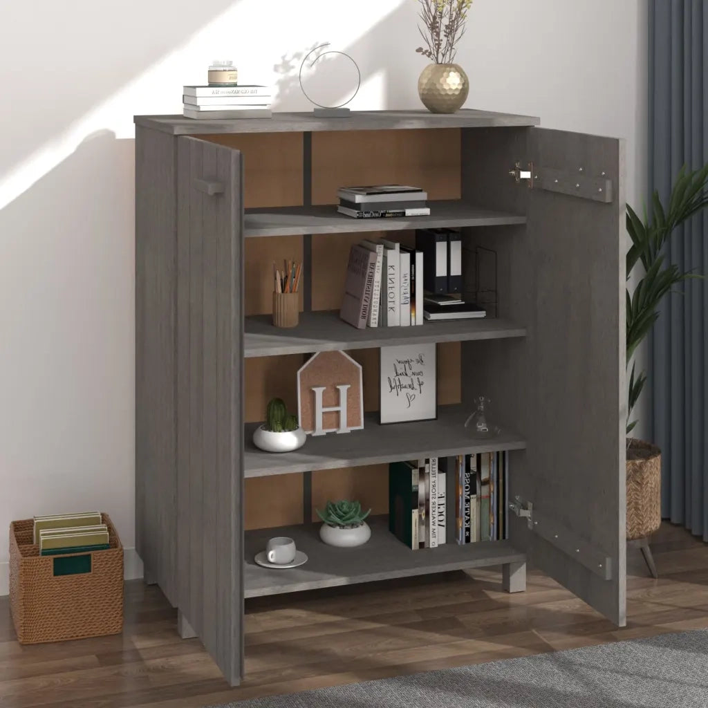Scarpiera-Scaffale per scarpe HAMAR Grigio Chiaro 85x40x108 cm in Legno di Pino