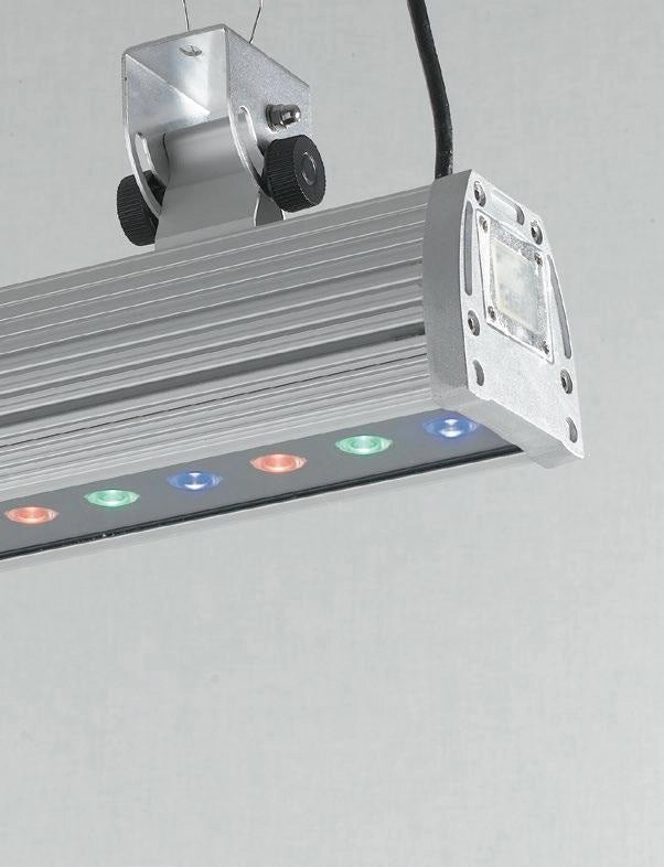 PROIETTORE LED WALLWASHER ALLUMINIO 136W RGB DIMMERABILE IP65 56,5X15,4X8,55CM