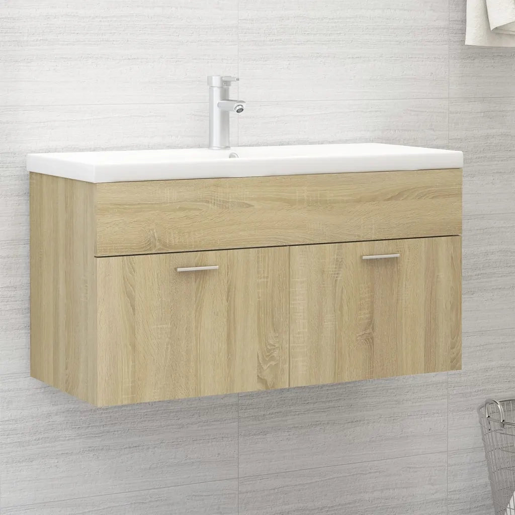 Mobile con Lavabo Integrato Rovere Sonoma in Legno Multistrato 3071291