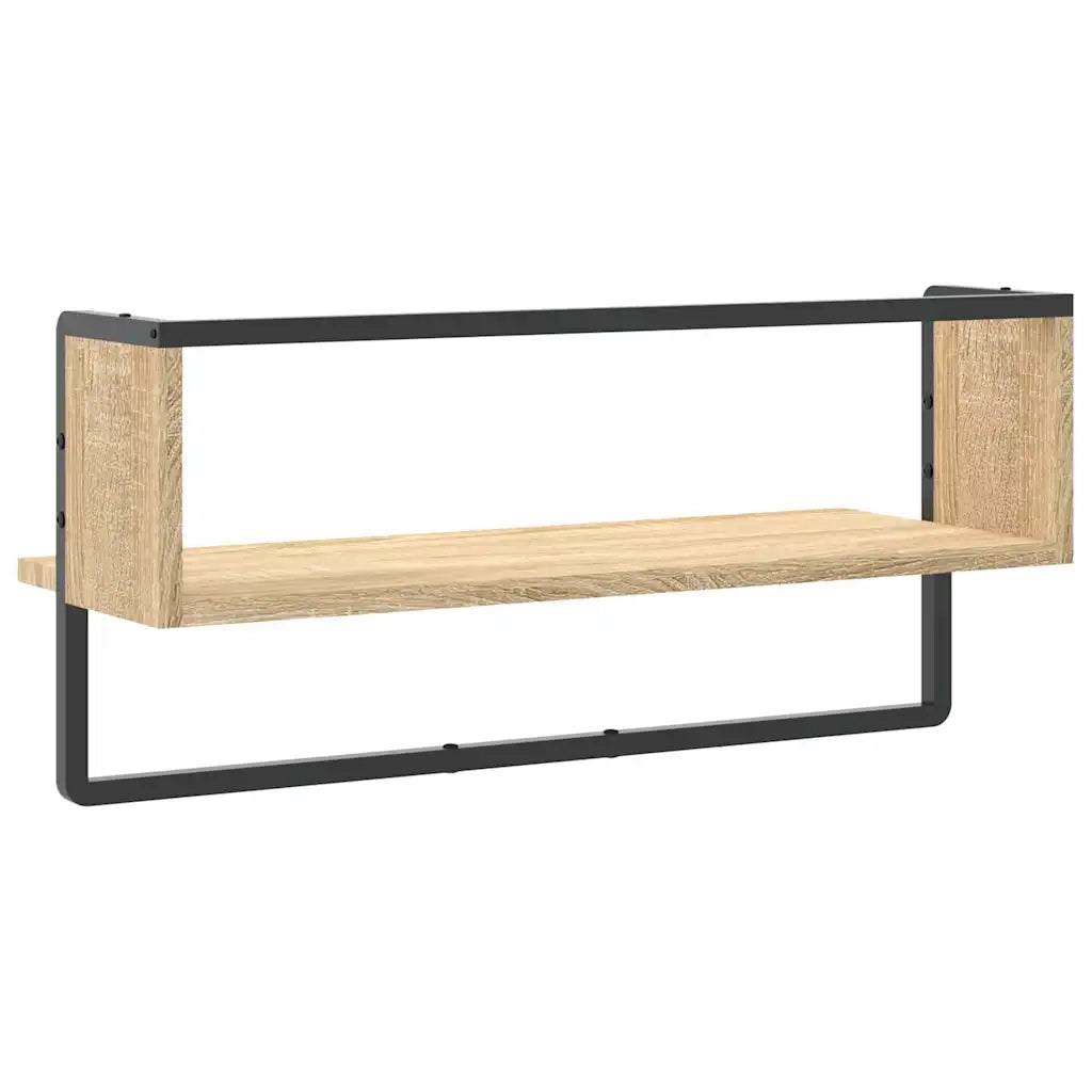 Mensola a Parete con Asta Rovere Sonoma 65x25x30 cm 836289