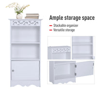 Mobiletto da Bagno in 40x23x80 cm  Floreale Bianco