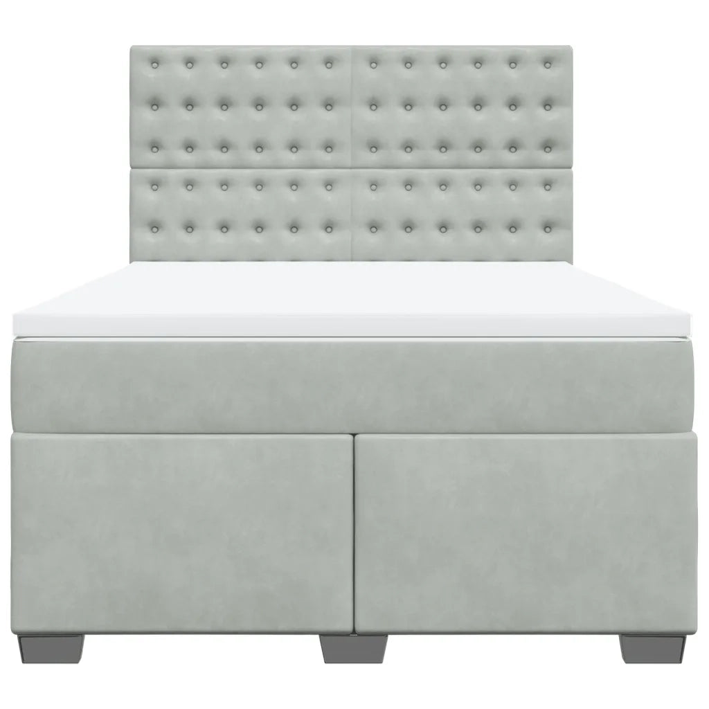 Giroletto a Molle con Materasso Grigio Chiaro 160x200cm Velluto 3293266