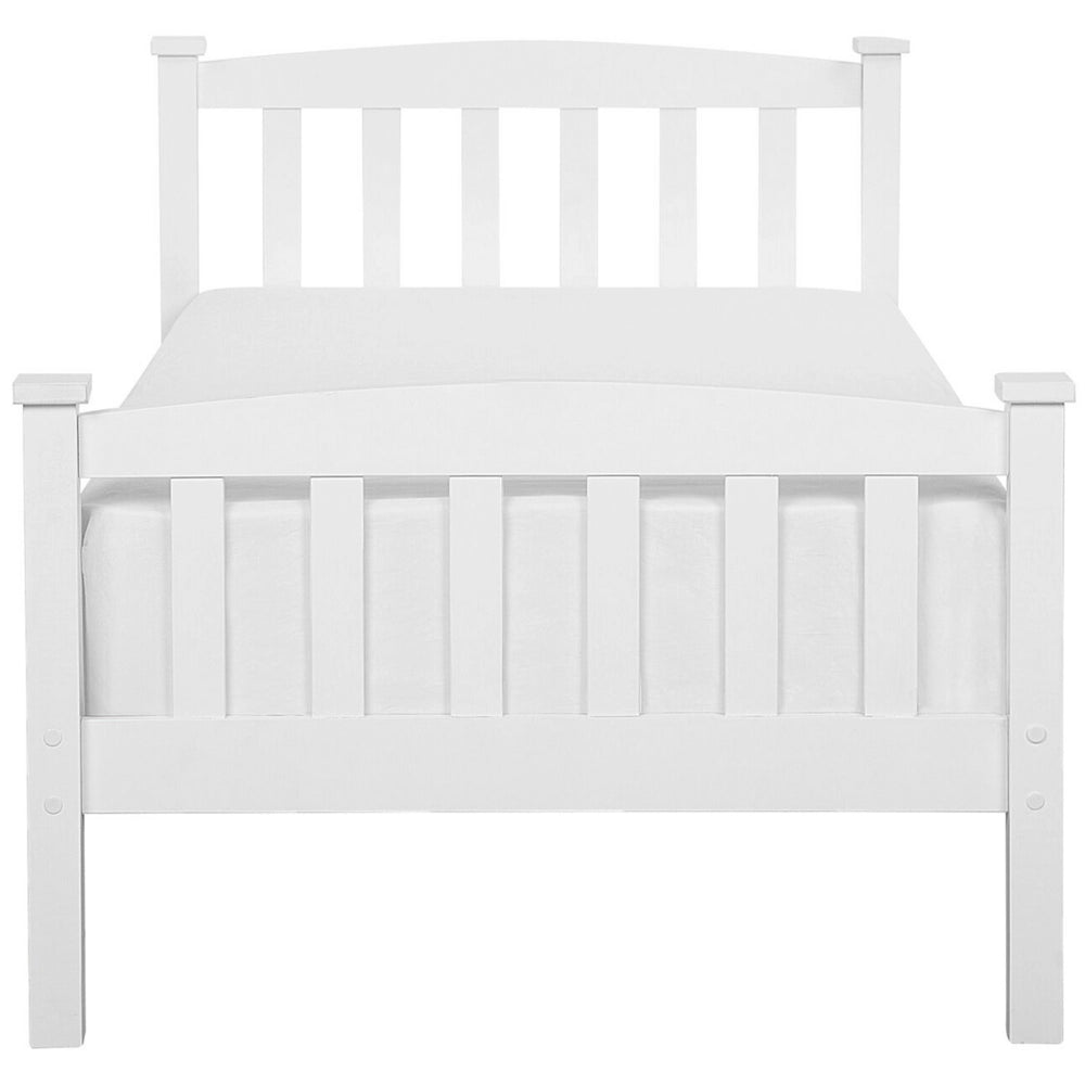 Letto singolo in legno di pino bianco 90 x 200 cm rete a doghe