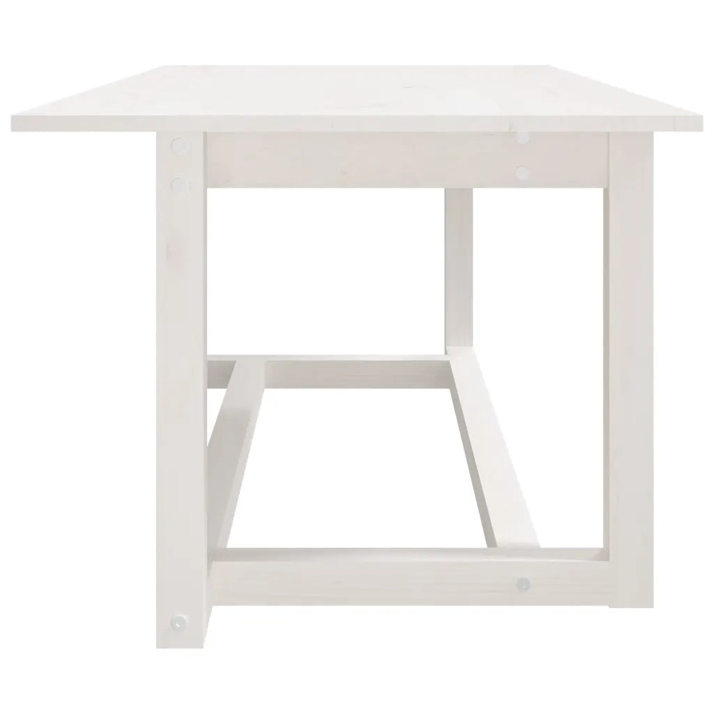 Tavolino da Salotto Bianco 110x55x45 cm Legno Massello di Pino 822168
