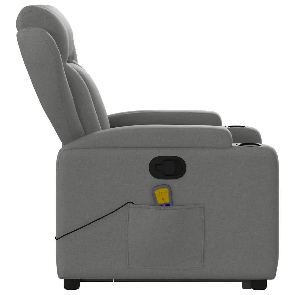 Poltrona Alzapersona Massaggi Reclinabile Grigio Scuro Tessuto 3204495