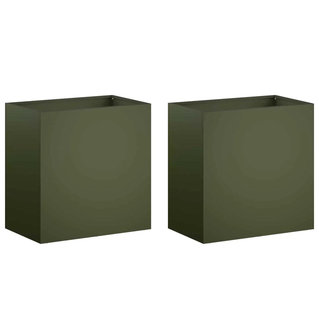 Vaso da giardino 2 pz Verde Oliva 50 x 30 x 40 cm 8005519