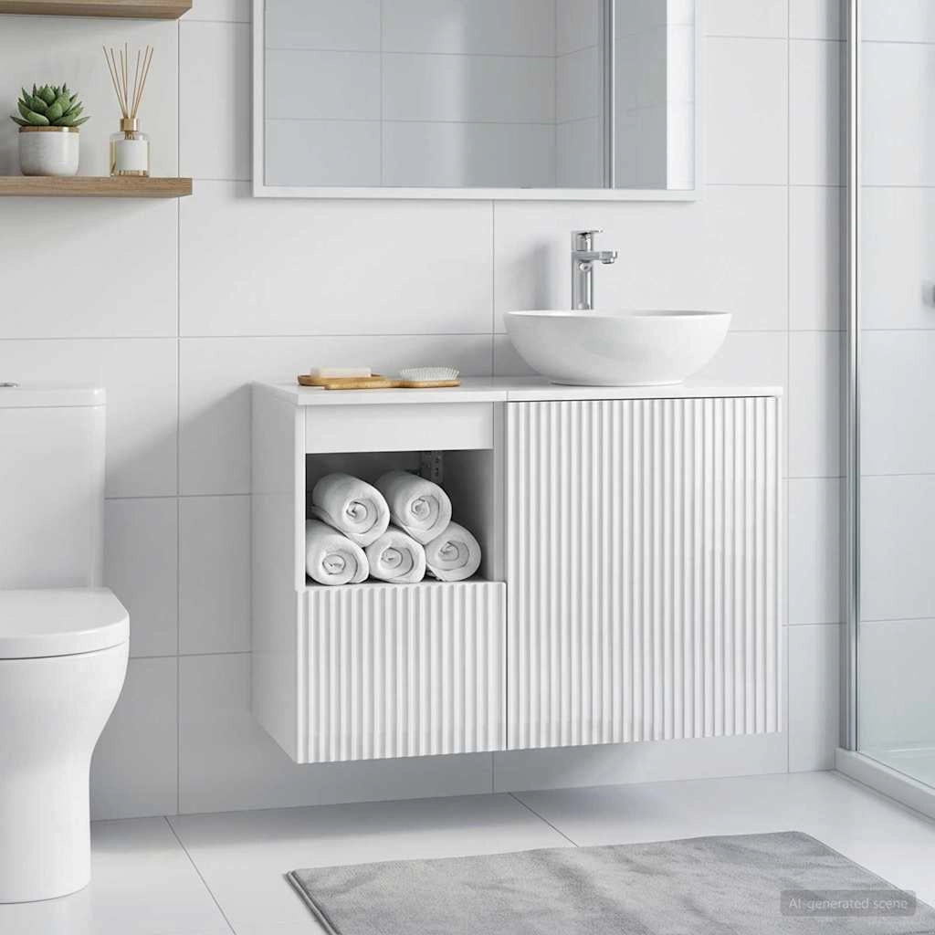 Mobile da Bagno Bianco Lucido 30 x 44,5 x 50 cm 890506