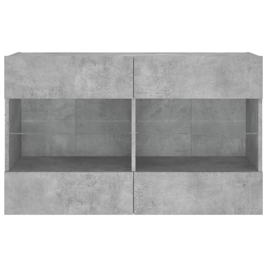 Mobile TV multimediale mensola TV credenza mobile TV sala da pranzo soggiorno camera da letto montaggio a parete con luci LED 98,5 x 30 x 60,5 cm grigio 02_0027931