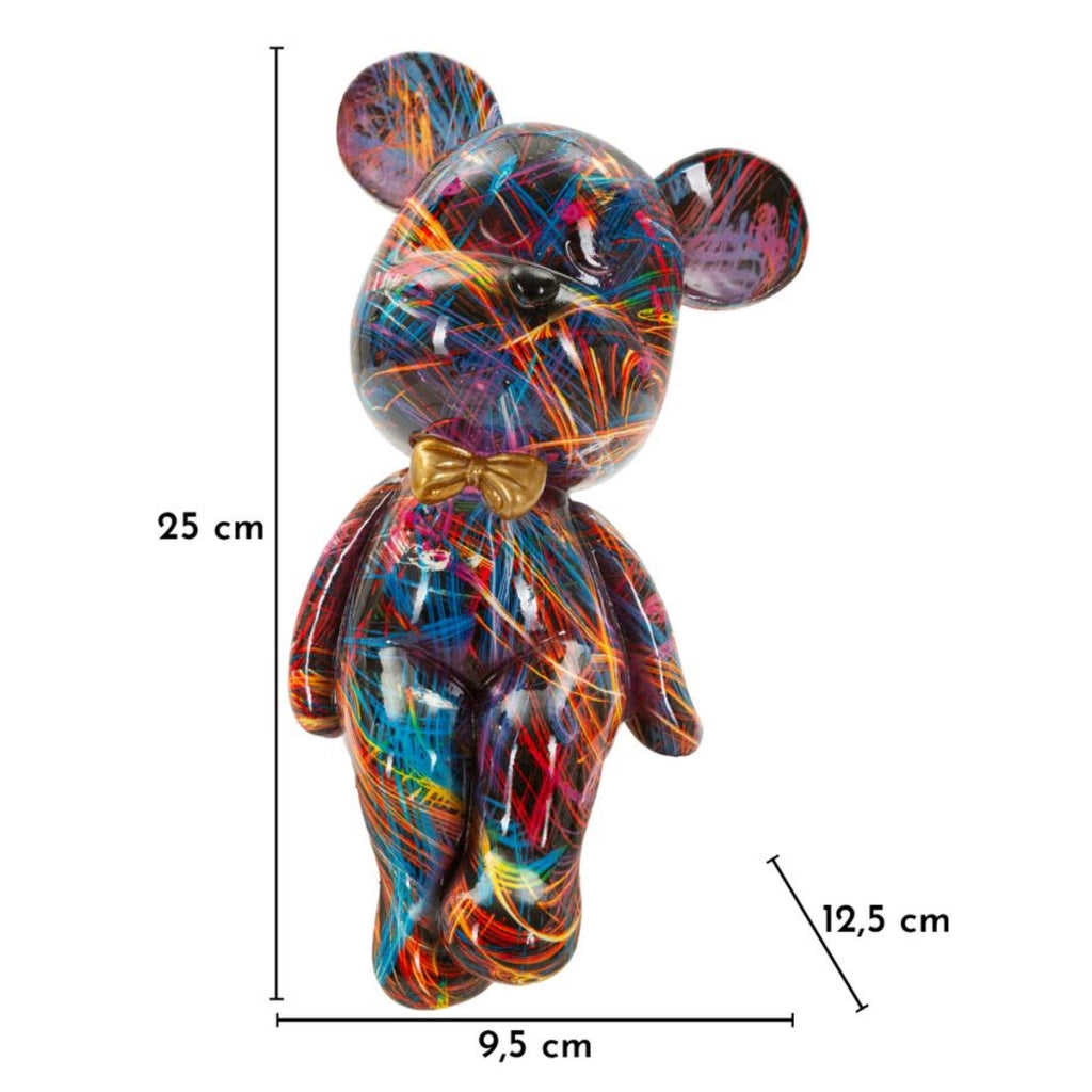 Scultura Orsetto 1, Multicolore, Poliresina, 12,5x9,5x25 cm