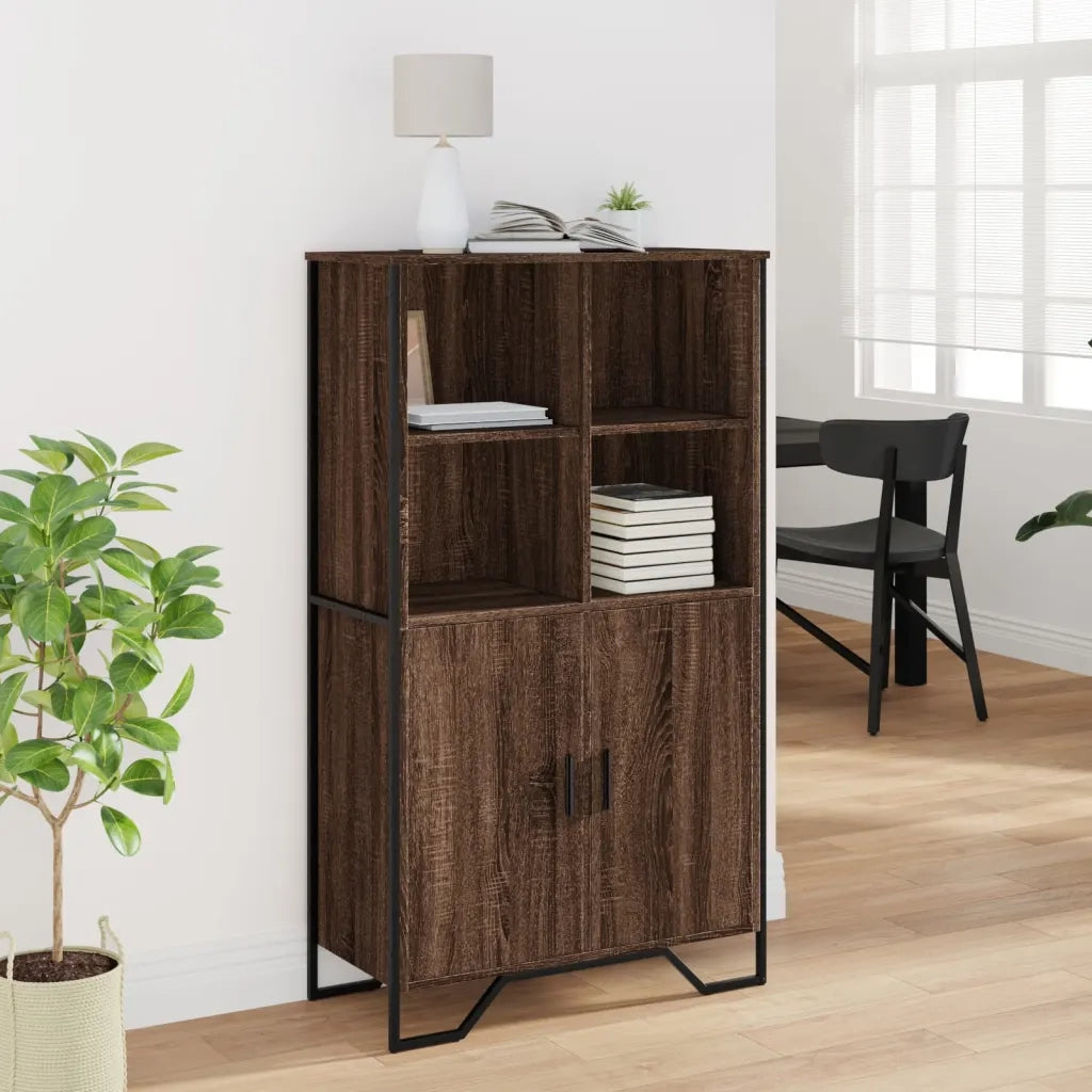 Credenza Rovere Marrone 79,5x35,5x137,5 cm in Legno Multistrato