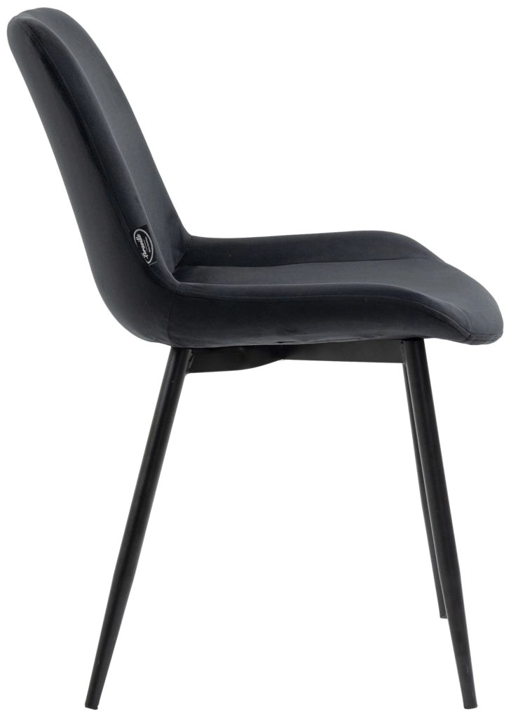 Set di 2 sedie da pranzo Victoria in velluto nero