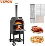 Forno per Pizza in Legno - con Ruote e Maniglia - Esterno