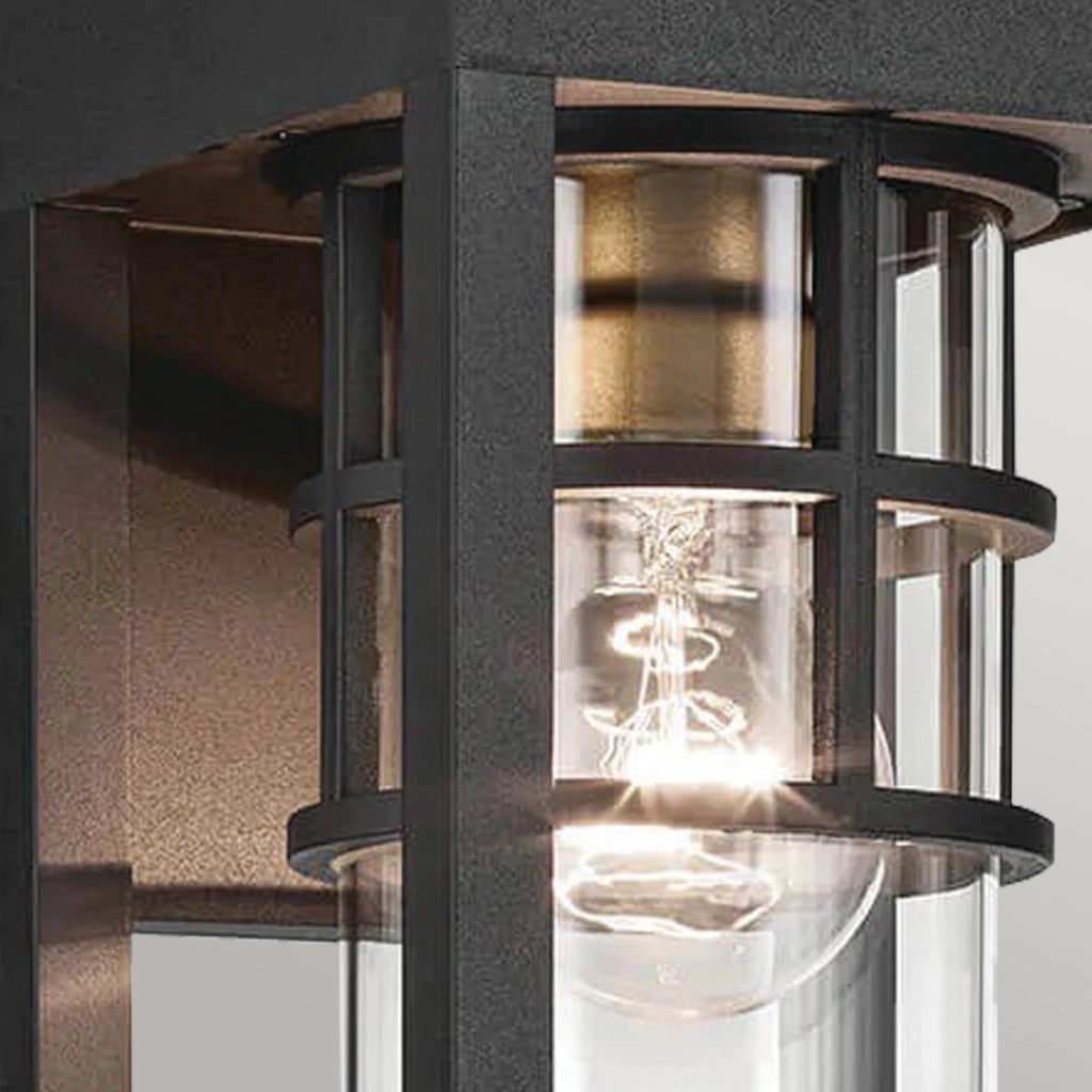 Applique esterna industriale nera vetro E27 IP44 HONE Kichler