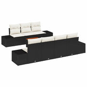 Set Divano da Giardino 8 pcs Nero e Crema polyrattan 3356584