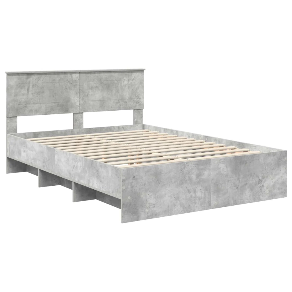 Struttura del letto con testiera Grigio cemento 140 x 200 cm 3408847