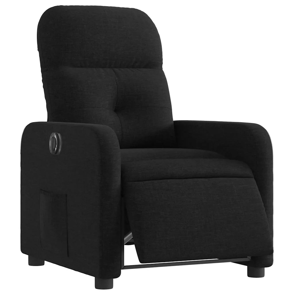 Poltrona | Sedia Relax Elettrica Reclinabile Nera in Tessuto