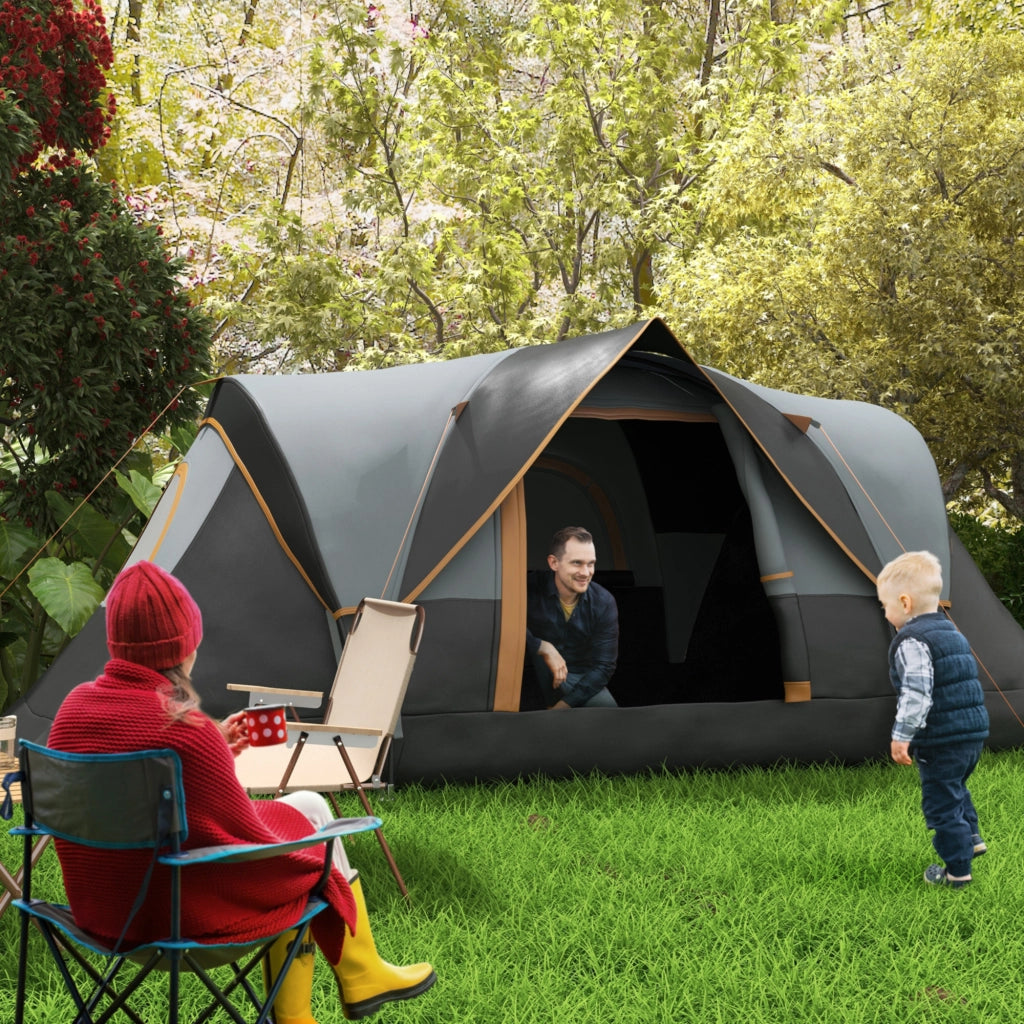 Tenda da campeggio 5-6 persone ¨C zephmum ¨C 455x220x180 cm grigio