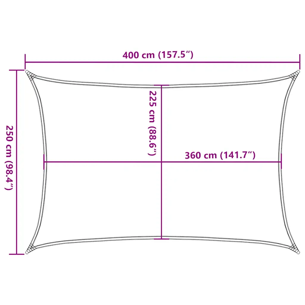 Vela Parasole 160 g/m² Gialla 2,5x4 m in HDPE 311564