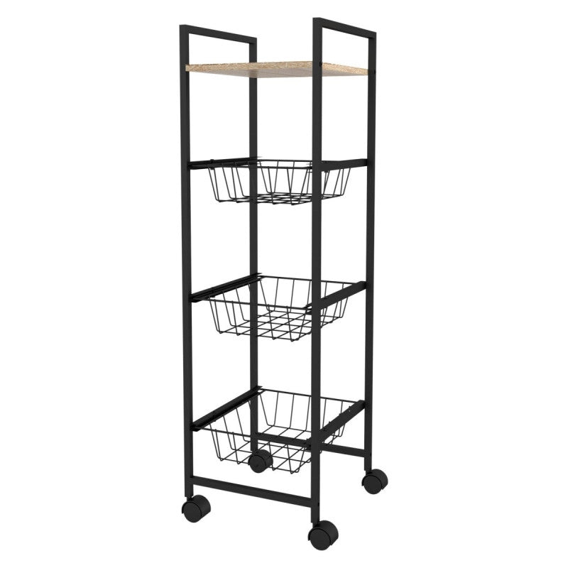 Carrello Cucina 3 Cesti 29x30x95cm