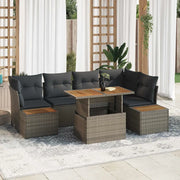 Set Divano da Giardino 10 pcs Grigio Poly Rattan 3358838