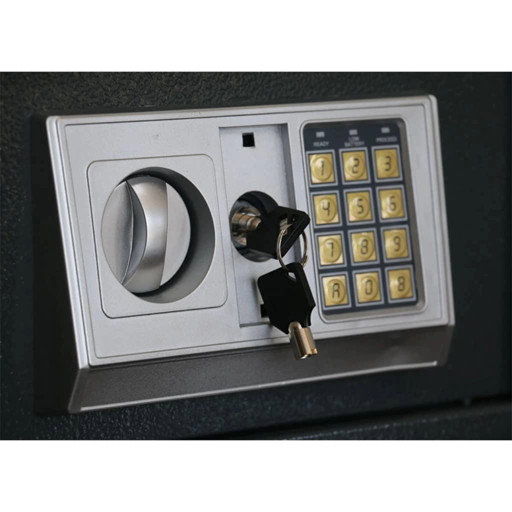Casseforte Elettronica Grigio Scuro 31x20x20 cm Acciaio